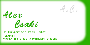 alex csaki business card
