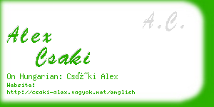 alex csaki business card